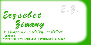 erzsebet zimany business card